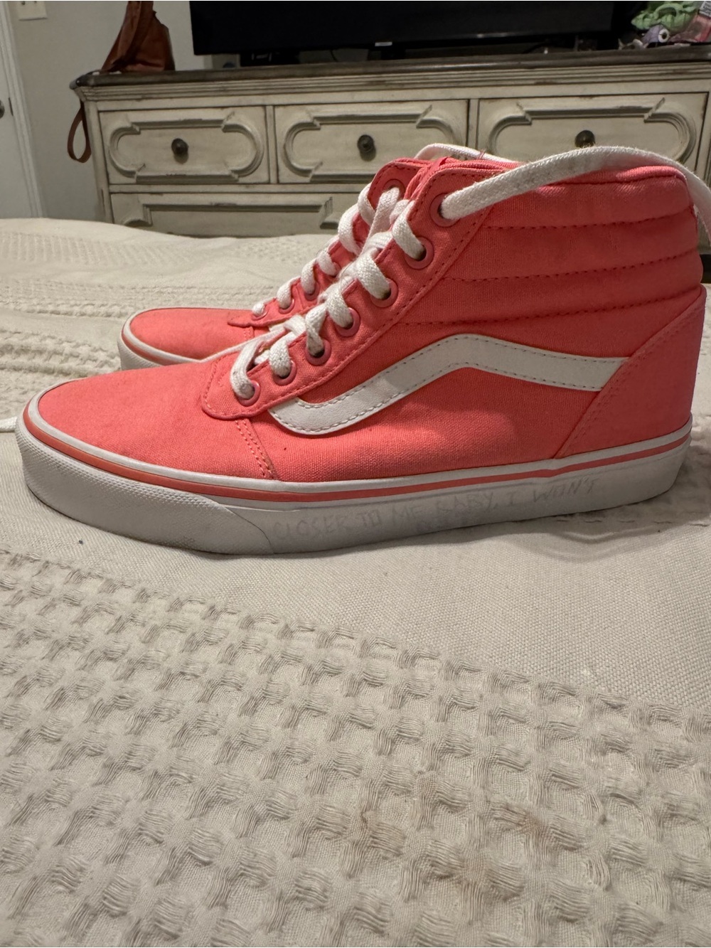 Vans Women's Pink High-Top Skate Sneaker - Picture 7 of 8
